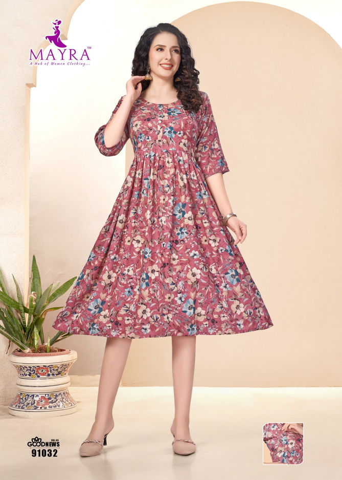 Good News Vol 5 By Mayra Feeding Printed Kurtis Wholesale Price In Surat
